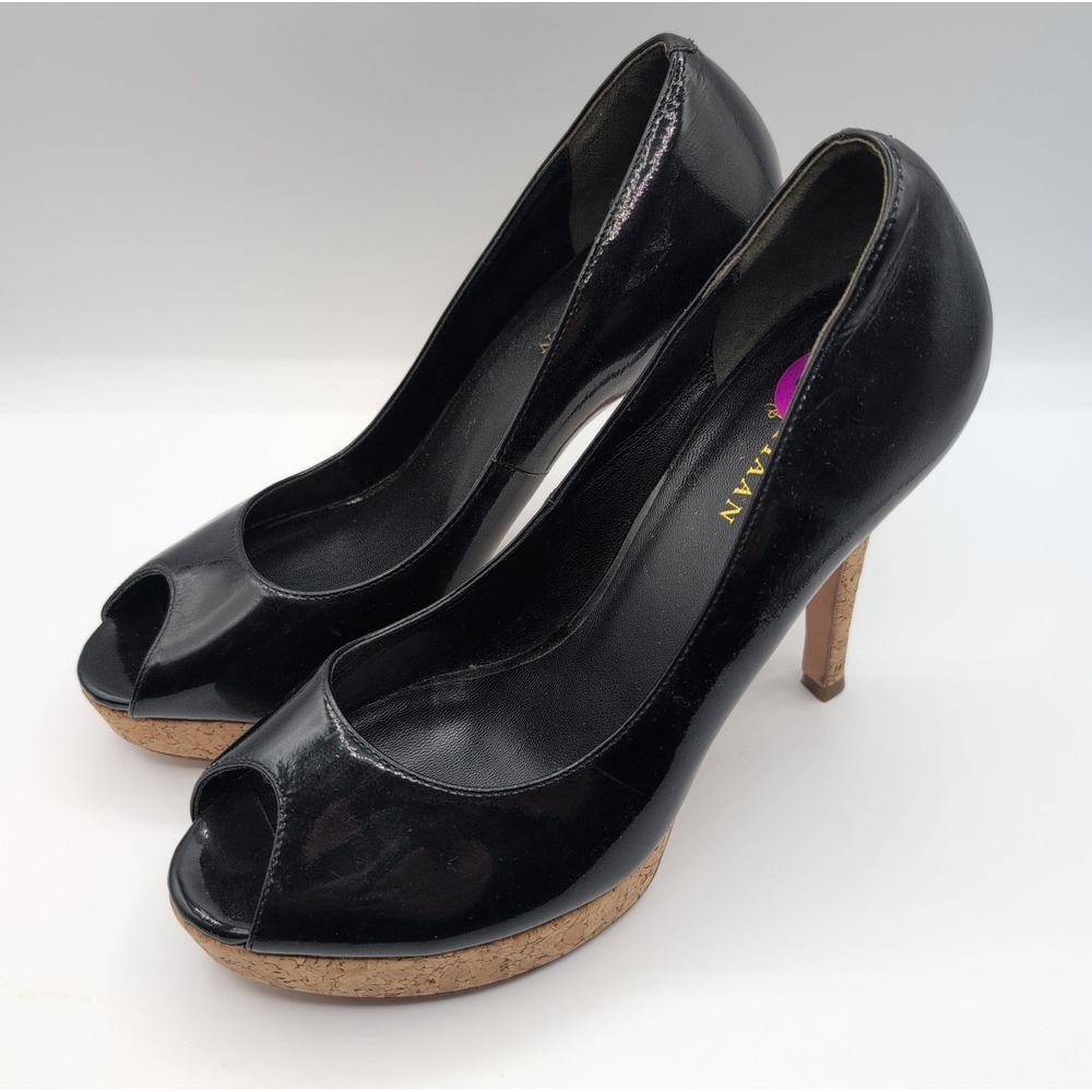 Cole Haan Mariela Air Peep Toe Pump Leather Women's 8.5 B Black New Without Box